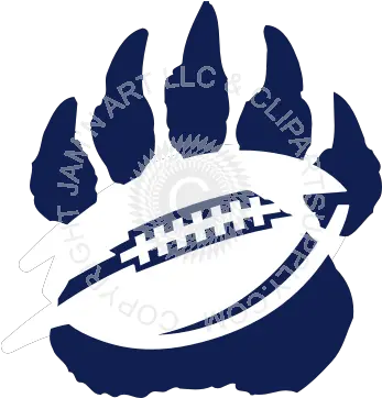  Bear Football Paw Print Wadsworth City School District Png Paw Print Logo