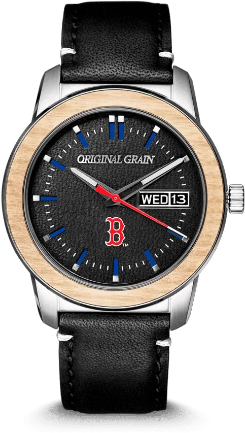  Boston Red Sox Mlb Reclaimed 42mm Leather Dial 3234sl01 Png Boston Red Sox Png