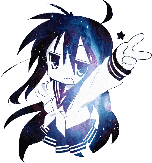  Animegirl Kawaii Galaxy Luckystar Konata Izumi Transparent Png Kawaii Gif Transparent