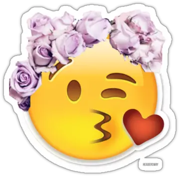  Kiss Emoji Png Flower Crown Transparent Flower Crown Picsart Kiss Emoji Png