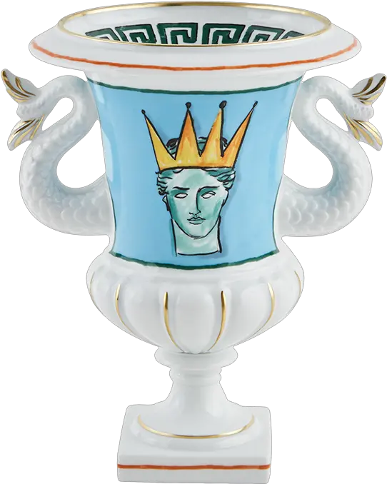  Mediceo Vase With Mermaid Tails Sea Blue Richard Ginori Trophy Png Mermaid Tails Png