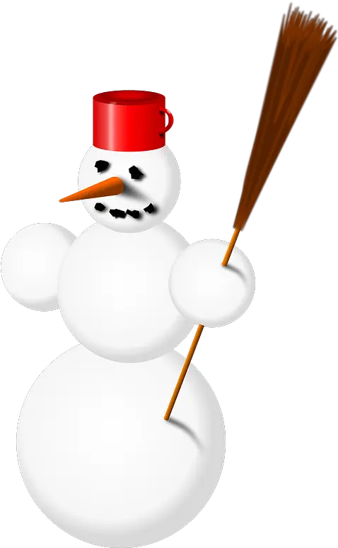  Snowman With Mug For A Hat Holding Broom Clipart Free Snowman Png Broom Transparent Background