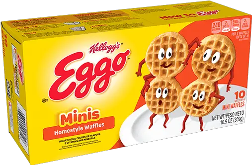  Kelloggu0027s Eggo Minis Homestyle Waffles Eggo Cinnamon Toast Waffles Png Waffles Png