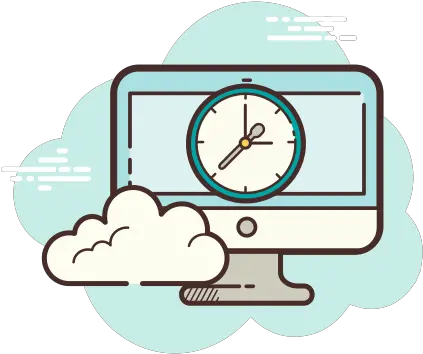  Imac Clock Icon In Cloud Style Png Cute