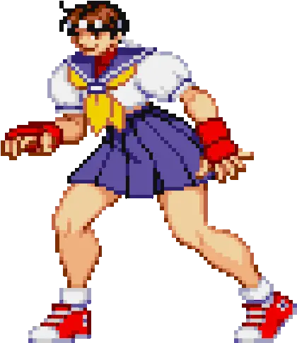  Transparent Kasugano Fighter Street Sakura Fgc Sticker Gif Street Fighter Sakura Dance Png Sakura Transparent