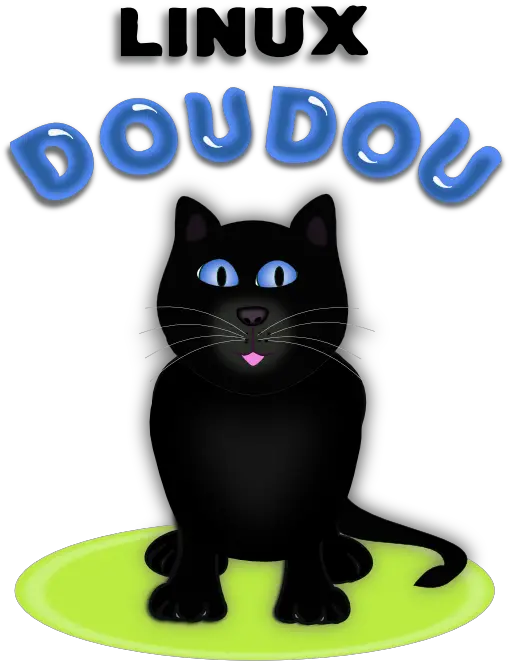  Geek Dou Linux Logo Contest Black Cat Doudou Green Black Cat Png Linux Png