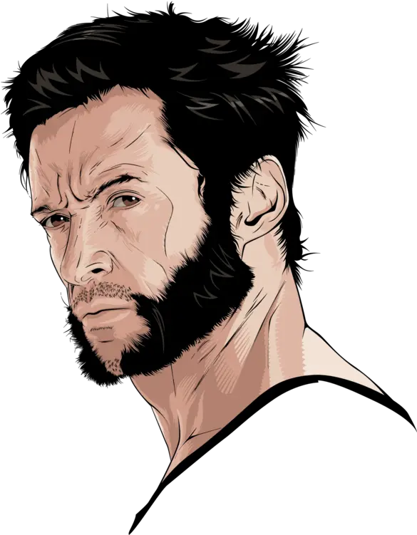  Hairstyleartblack Hair Png Clipart Royalty Free Svg Png Hugh Jackman Wolverine Beard Men Hair Png