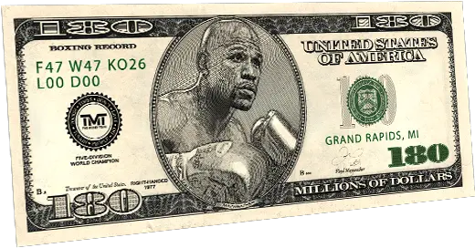  Mayweather Vs Pacquiao 100 Dollar Bill Full Size Png 100 Us Dollars Vector 100 Dollar Bill Png