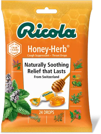  Ricola Honey Herb Drops Soothing Cough Relief Ricola Honey Cough Drops Png Herb Png