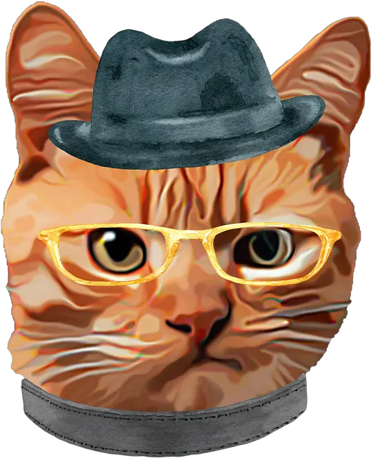  Cat Kitty Kitten In Clothes Yellow Glasses Gangster Hat Baseball T Shirt Hat Png Gangster Hat Png