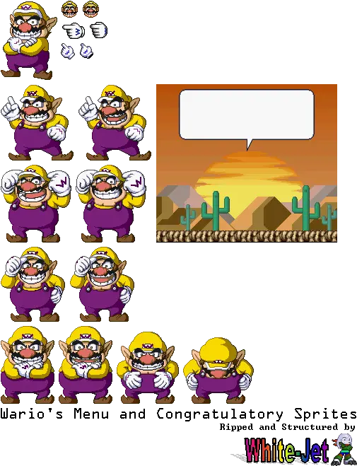  Snes Mariou0027s Super Picross Jpn Wario The Spriters Super Picross Sprites Png Wario Png