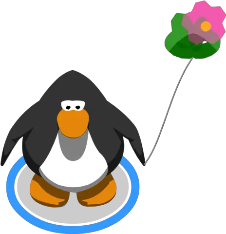  Balloon Flower Hat Real Club Penguin Full Size Png Club Penguin Black Penguin Real Balloon Png