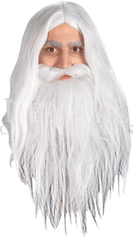  Childs Lotr Gandalf Wig And Beard Set Gandalf Bart Png Wizard Beard Png