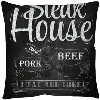  Poster Steak House Chalk Drawing Pillow Chalkboard Steak Png Chalk Drawing Png