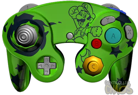  Luigi Emerald Blue Gamecube Controller Png Gamecube Png