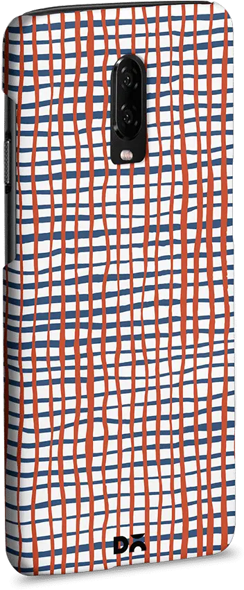  Dailyobjects Grid Lines Blue Red Case Cover For Oneplus 6 Mobile Phone Case Png Grid Lines Png