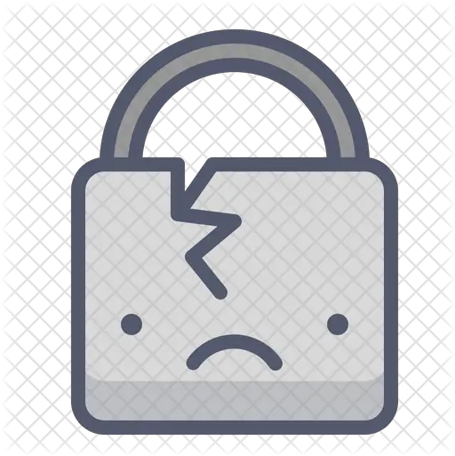  Broken Lock Icon Of Colored Outline Broken Lock Png Lock Png