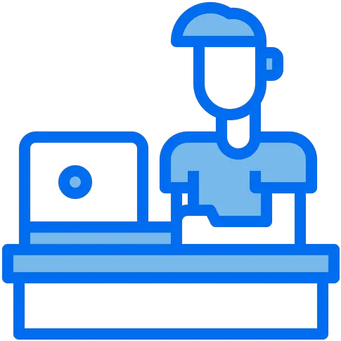  On Laptop Icon Of Colored Outline Style Horizontal Png Work Icon Blue