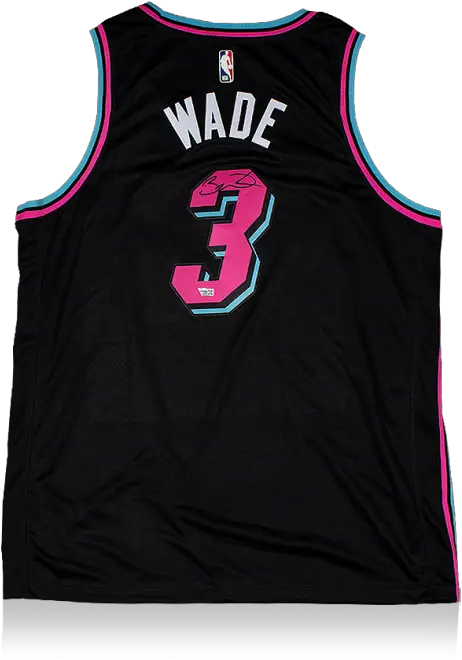  Dwyane Wade Back Signed Miami Heat Sleeveless Png Nba Icon Jersey