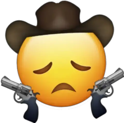  Emoji 7 Stickers For Whatsapp Emoji With Cowboy Hat Png Gun Emoji Transparent