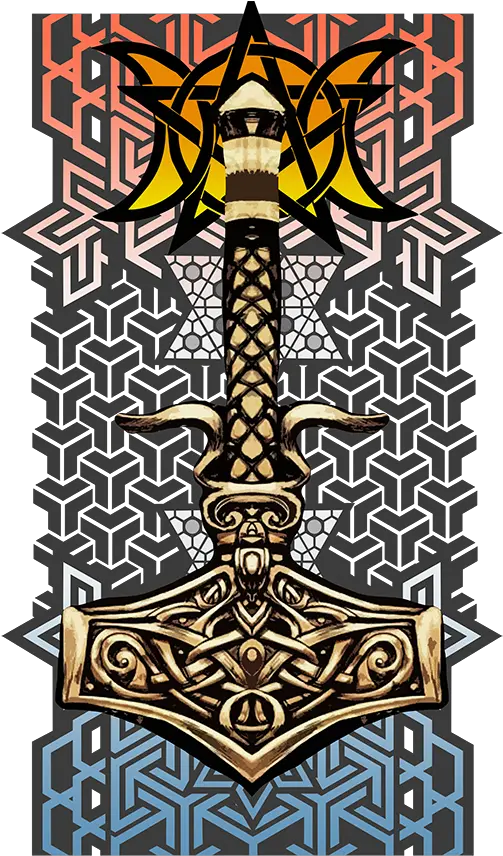  Thors Hammer And Triple Goddess Decorative Png Thor Hammer Icon Png