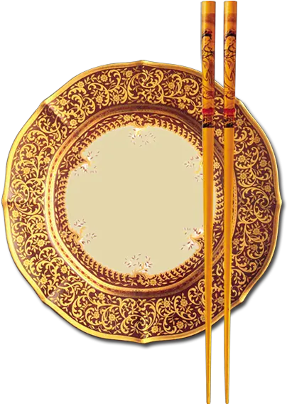  Download Free Cuisine Chinese Gold Chopstick And Plate Png Chopsticks Png