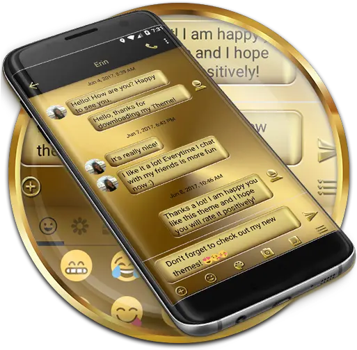  Sms Messages Metal Solid Gold Theme 100 Download Android Apk Language Png Sms Fun Icon