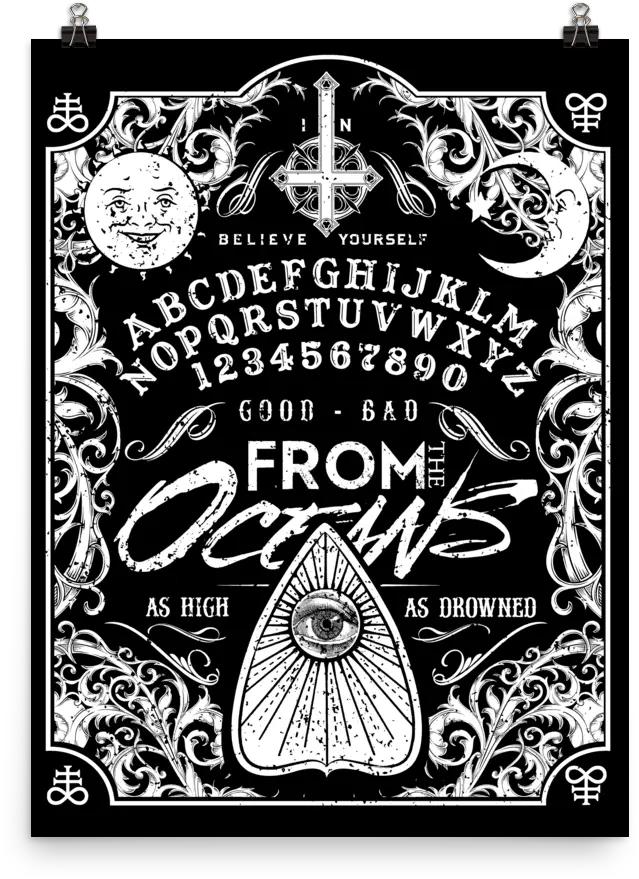  Oceans Ouija Board Wall Poster 18x24 Ouija Png Ouija Board Png