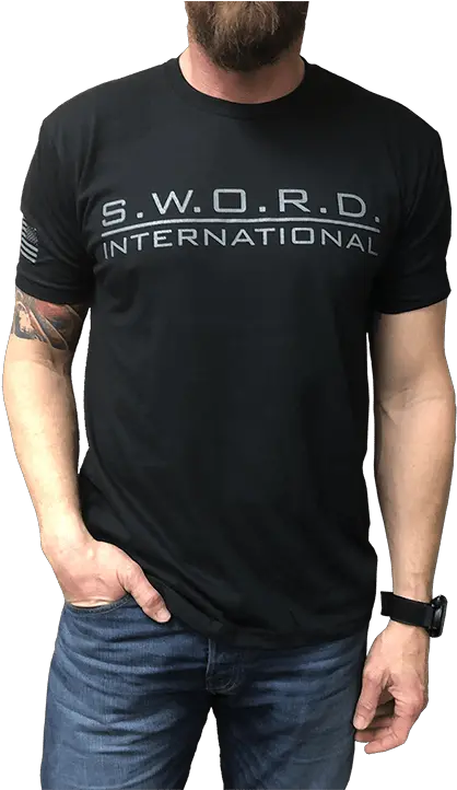  Sword Logo T Shirt Sword International Man Png Sword Logo