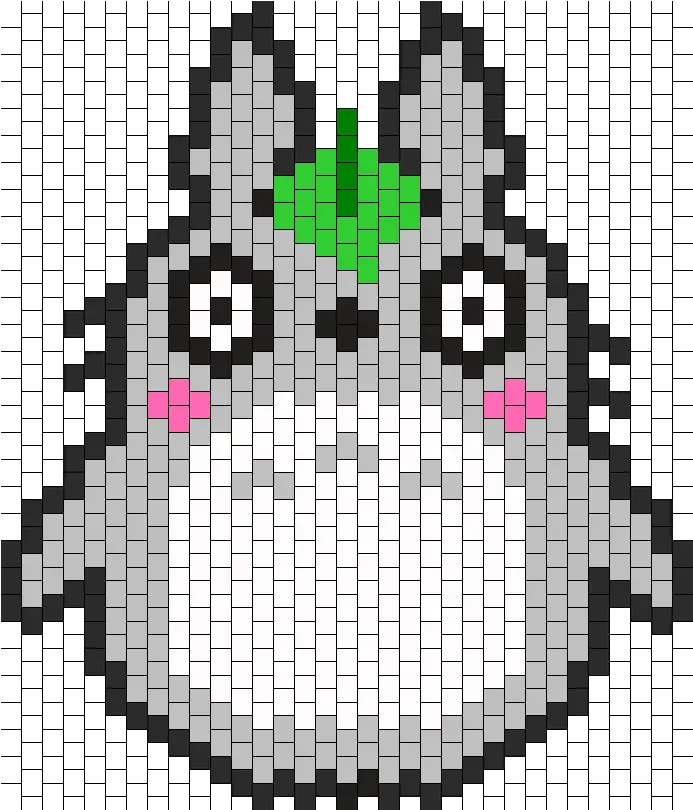  Totoro With Leaf Bead Pattern Peyote Patterns Happy Png Totoro Transparent