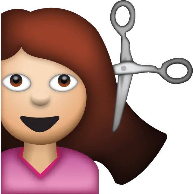  Download Woman Getting Haircut Emoji Island Hair Cut Emoji Png Girl Hair Png