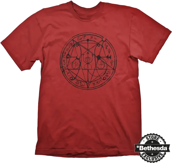  Doom T Shirt Pentagram Black On Red T Shirt Png Pentagram Png