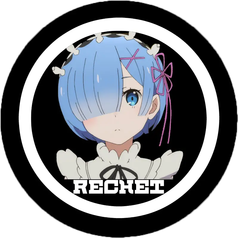  Rechet Girl Black White Image Cartoon Png Re Zero Logo