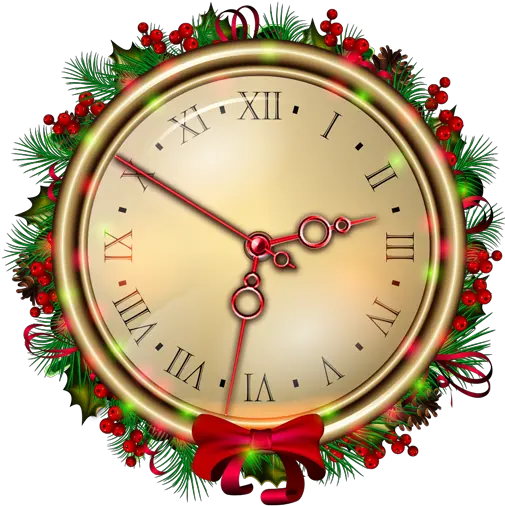  About Happy Christmas Clock Live Wallpaper Google Play Christmas Clock Logo Png Snowflake App Icon