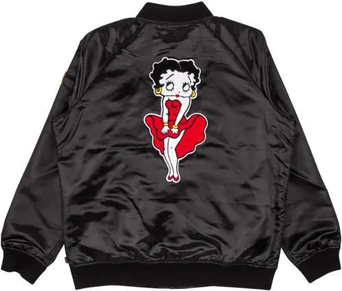  Supreme Betty Boop Satin Club Jacket Long Sleeve Png Icon Skull Jacket