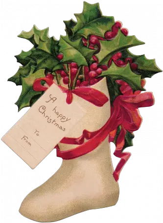  The Nutcracker Holly Stocking Die Cut Graphic By Janet Beautiful Christmas Gift Tag Png Holly Leaves Png