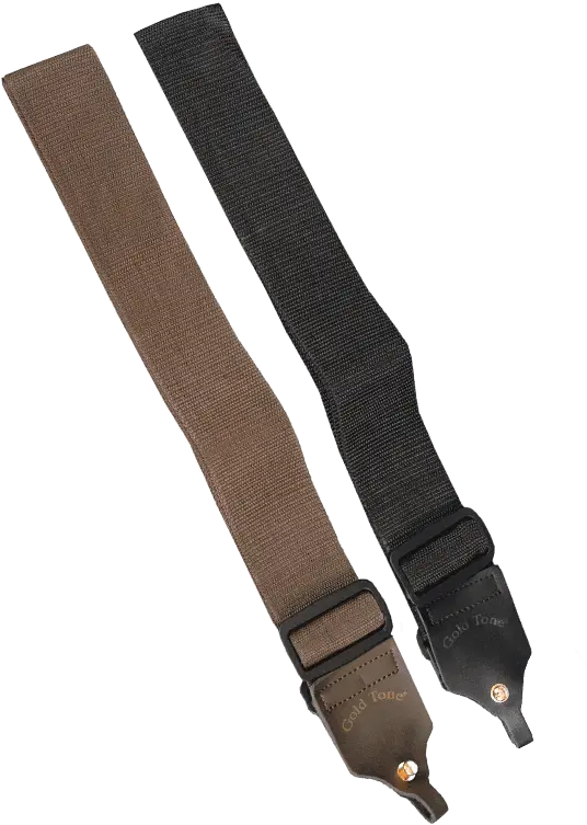  Banjo Reim Cloth Strap W Leather Tabs Gold Tone Brun Leather Png Banjo Png