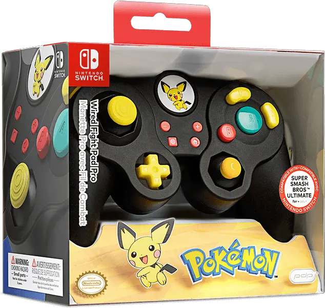  Wired Fight Pad Pro Pichu Nintendo Gamecube Controller Switch Png Pichu Png