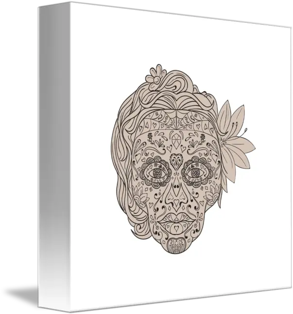  Female Sugar Skull Calavera Retro By Aloysius Patrimonio Skull Png Calavera Png