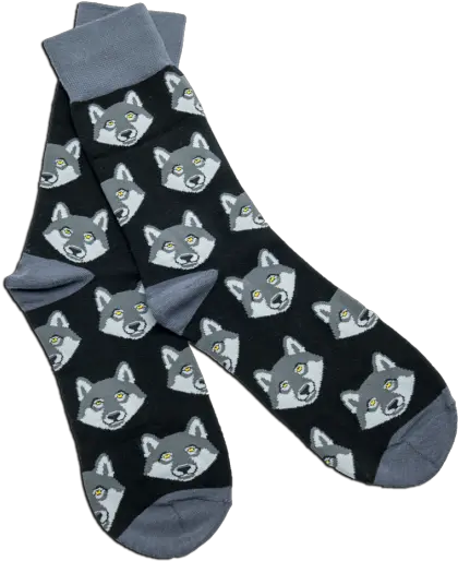  Wolf Socks Wolf Socks Grey Png Sock Png