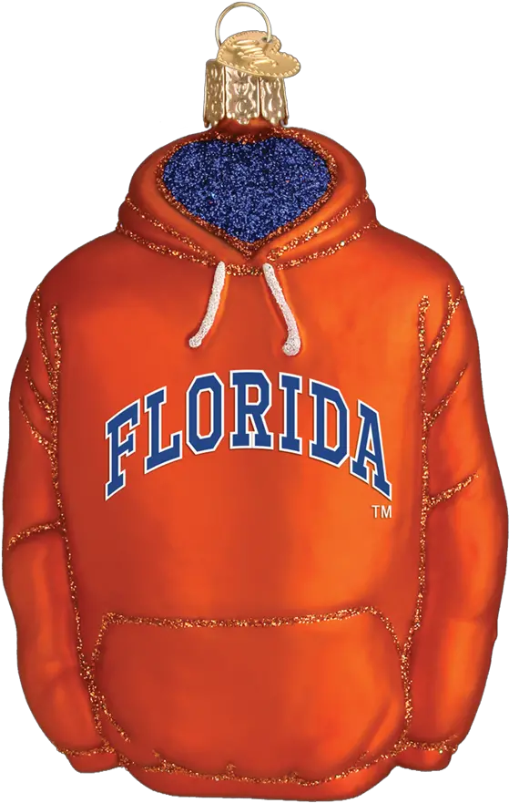  Florida Gators Hoodie Glass Christmas Ornament Hoodie Png Florida Gators Png