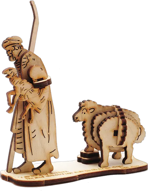  Good Shepherd 3d Wooden Puzzle Touchwoodesign Animal Figure Png Jesus Good Shepherd Icon