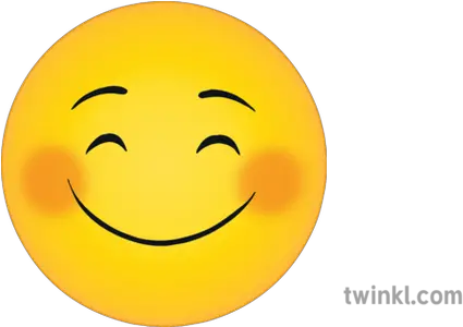  Blush Happy Smile Emoji Emoticon Ks3 Ks4 Illustration Twinkl Smiley Png Smile Emoji Transparent