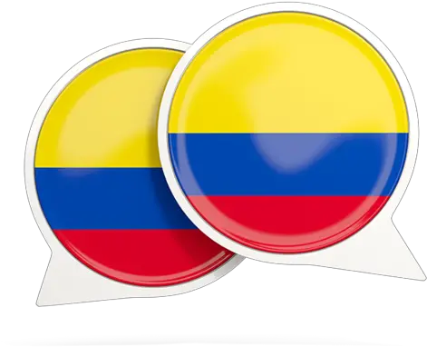  Round Chat Icon Illustration Of Flag Colombia Png