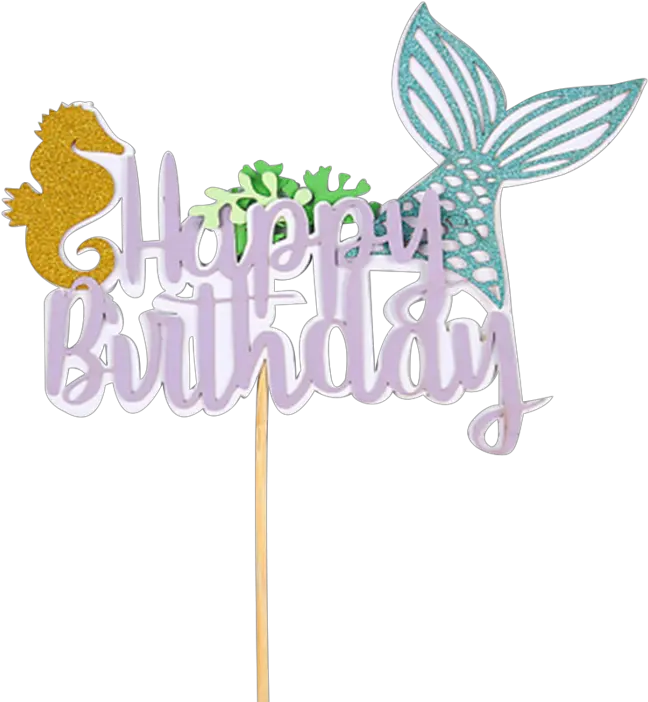  Happy Birthday Mermaid Theme Cake Topper Decorative Png Mermaid Icon To Help You