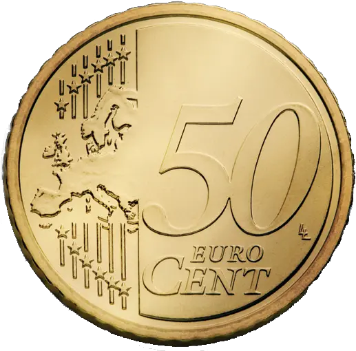  0 50 Euro Cent Transparent Png Image 50 Cent Coin Png Cent Png