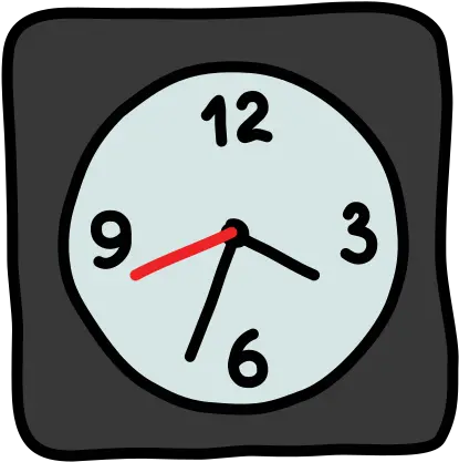  Clock Icon In Doodle Style Solid Png Clock In Icon