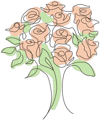  Rose Bouquet Line Drawing Transparent Png U0026 Svg Vector File Ramo De Rosas Dibujo Rose Drawing Png