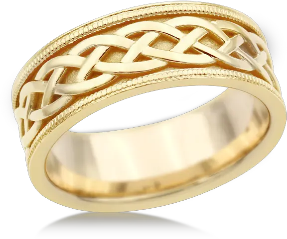  Vintage Celtic Knot Band In 14k Yellow Gold Ring Png Celtic Knot Transparent Background