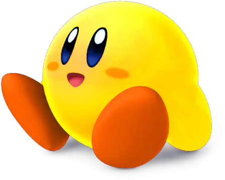  Yellow Kirby Sitting Transparent Png Stickpng Yellow Kirby Png Kirby Transparent Background